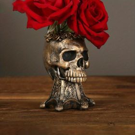 1pc Halloween Vase,Halloween Decoration Party Skull Design Flower Pot, Human Planter Container For Home Office Desk Decoration