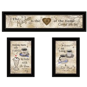 "Love of Nature Kitchen" 3-Piece Vignette By Trendy Decor 4U, Black Frame