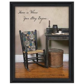 "Home Story" By Susan Boyer, Printed Wall Art, Ready To Hang Framed Poster, Black Frame