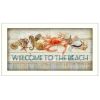 "Welcome to the Beach" By Mollie B., Printed Wall Art, Ready To Hang Framed Poster, White Frame