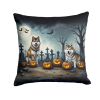 Akita Spooky Halloween Throw Pillow Machine Washable, Indoor Outdoor Decorative Pillow for Couch, Bed or Patio, 18Hx18W