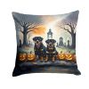 Rottweiler Spooky Halloween Throw Pillow Machine Washable, Indoor Outdoor Decorative Pillow for Couch, Bed or Patio, 18Hx18W