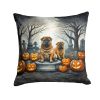 Shar Pei Spooky Halloween Throw Pillow Machine Washable, Indoor Outdoor Decorative Pillow for Couch, Bed or Patio, 18Hx18W