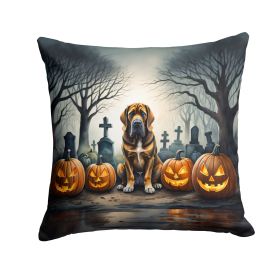 Bloodhound Spooky Halloween Throw Pillow Machine Washable, Indoor Outdoor Decorative Pillow for Couch, Bed or Patio, 18Hx18W