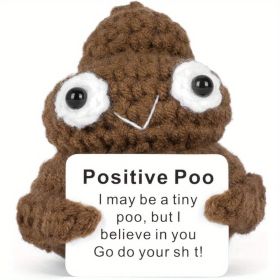 Poo Cute Crochet Potato Toy with Inspirational Quote Card, Ideal Novelty Gag Gift for Friends, Birthdays, Home Decor, Teachers