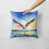 Gull Flying Low Throw Pillow Machine Washable, Indoor Outdoor Decorative Pillow for Couch, Bed or Patio, 18Hx18W