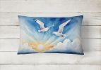 Birds, Birds, Birds Throw Pillow Throw Pillow for Indoor Couch Bed Outdoor Patio Washable, Gulls Soaring High 7520,12Hx16W