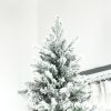 9 Foot Pine Snow Flocked Artificial Christmas Tree with 616 Realistic Cedar Branches, Auto Open, Home Holiday Decoration, Green