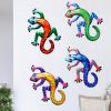 1Pc Geckos Inspiration Wall Art, Metal Colorful 3D Iron Hanging Wall Art Decor Ornaments, For Living Room Patio Balcony Fence Home Decor (6*8inch)