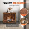 VEVOR Dog Crate Furniture, 32 inch Wooden Dog Crate with Double Doors, Heavy-Duty Dog Cage End Table with Multi-Purpose Removable Tray