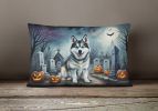 Spooky Halloween Throw Pillow Throw Pillow for Indoor Couch Bed Outdoor Patio Washable, Alaskan Malamute 2006,12Hx16W