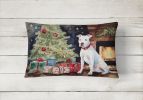 NEW Waiting on Christmas Throw Pillow Throw Pillow for Indoor Couch Bed Outdoor Patio Washable, Pit Bull Terrier White1226,12Hx16W