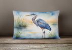 Birds, Birds, Birds Throw Pillow Throw Pillow for Indoor Couch Bed Outdoor Patio Washable, Blue Heron Emerging 7491,12Hx16W