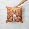 Minskin Cat in Fall Leaves Throw Pillow Machine Washable, Indoor Outdoor Decorative Pillow for Couch, Bed or Patio, 18Hx18W