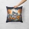 Poodle Spooky Halloween Throw Pillow Machine Washable, Indoor Outdoor Decorative Pillow for Couch, Bed or Patio, 18Hx18W