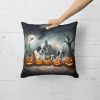 Saint Bernard Spooky Halloween Throw Pillow Machine Washable, Indoor Outdoor Decorative Pillow for Couch, Bed or Patio, 18Hx18W