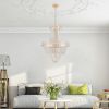 Gold Crystal Chandeliers,Large Contemporary Luxury Ceiling Lighting for Living Room Dining Room Bedroom Hallway (Without Bulb)