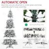 9 Foot Pine Snow Flocked Artificial Christmas Tree with 616 Realistic Cedar Branches, Auto Open, Home Holiday Decoration, Green