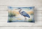 Birds, Birds, Birds Throw Pillow Throw Pillow for Indoor Couch Bed Outdoor Patio Washable, Blue Heron Emerging 7491,12Hx16W