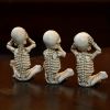 3pcs Skeletons Statue, Halloween Figurines Home Decorative Decor,Fantastic Ornaments Skull , Home Office Room Decor Birthday Halloween