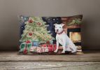 NEW Waiting on Christmas Throw Pillow Throw Pillow for Indoor Couch Bed Outdoor Patio Washable, Pit Bull Terrier White1226,12Hx16W