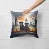 Rottweiler Spooky Halloween Throw Pillow Machine Washable, Indoor Outdoor Decorative Pillow for Couch, Bed or Patio, 18Hx18W