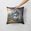 Shih Tzu Spooky Halloween Throw Pillow Machine Washable, Indoor Outdoor Decorative Pillow for Couch, Bed or Patio, 18Hx18W