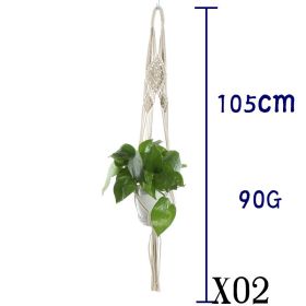 Flower Pot Net Bag Beige Cotton Rope Indoor Plant Hanger Hanging Basket Sling (Option: 11 Style)