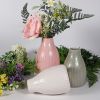 Flower Vase Set of 3, Decorative Ceramic Embossed Vase, Vase for Decor Home Living Room Office Parties Wedding