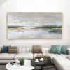 Handmade Oil Painting CanvasWall Art Decoration Abstract Knife Painting Landscape Bluefor Home Living Room hallway bedroom luxurious decorative painti