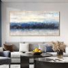 Handmade Oil Painting CanvasWall Art Decoration Abstract Knife Painting Landscape Bluefor Home Living Room hallway bedroom luxurious decorative painti