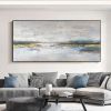 Handmade Oil Painting CanvasWall Art Decoration Abstract Knife Painting Landscape Bluefor Home Living Room hallway bedroom luxurious decorative painti