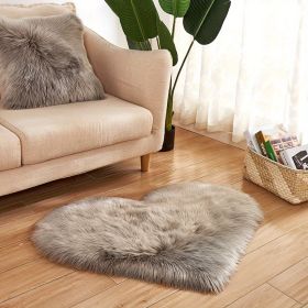 1pc Heart-Shaped Plush Rug - Soft and Fluffy Carpet for Living Room, Bedroom, and Sofa - Perfect Home and Room Decor (Color: Grey, size: 23.62*23.62inch)