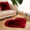 1pc, Fluffy Shaggy Area Rug, Solid Color PV Velvet Carpet, Plush Heart Shape Rug For Valentine's Day Wedding Anniversary Home Floor Decor