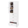 Storage Cabinet with 2 Doors and 4 Drawers for Bathroom, Office, Adjustable Shelf, MDF Board with Painted Finish