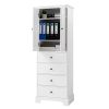 Storage Cabinet with 2 Doors and 4 Drawers for Bathroom, Office, Adjustable Shelf, MDF Board with Painted Finish