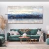 Handmade Oil Painting CanvasWall Art Decoration Abstract Knife Painting Landscape Bluefor Home Living Room hallway bedroom luxurious decorative painti