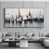 Handmade Hand Painted Wall Art On Canvas Abstract Horizontal Abstract Ocean Sailboat Landscape Modern Home Living Room hallway bedroom luxurious decor