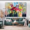 Handmade Hand Painted Wall Art On Canvas Abstract Colorful Vintage Floral Botanical Modern Home Living Room hallway bedroom luxurious decorative paint