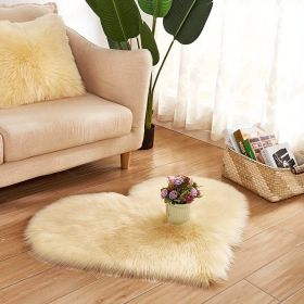 1pc Heart-Shaped Plush Rug - Soft and Fluffy Carpet for Living Room, Bedroom, and Sofa - Perfect Home and Room Decor (Color: Light Yellow, size: 27.56*31.5inch)