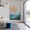 Handmade Hand Painted Oil Painting On Canvas Wall Art Gold Green Mountain Living Room Hallway Bedroom Luxurious Decorative Painting