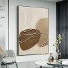 Handmade Oil Painting White and Beige Minimalist Wall Art Oversize Minimalist Painting on Canvas Neutral Textured Painting Brown Wall Decorative Paint