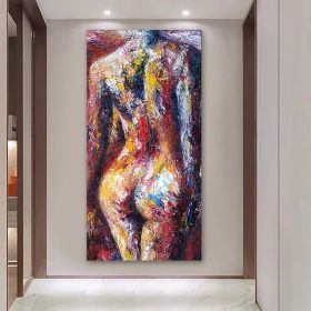 Handmade Oil Painting Canvas Wall Art Decoration Modern Female Nude Human Body Living Room Hallway Bedroom Luxurious Decorative Painting (Style: 1, size: 40X80cm)