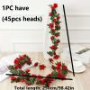 1pc 98.43inch/8.2ft Rose Artificial Flowers; Artificial Flower Christmas Garland; Fake Rose Vine For Wedding Home Room Decoration Spring Autumn Garden