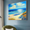 Handmade Oil Painting Canvas Wall Art Decor Original The Blue Ocean Abstract Scenery Painting for Home Decor  Living Room hallway bedroom luxurious de