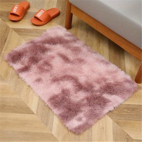 1pc, Tie-Dyed Plush Shag Furry Area Rug for Bedroom, Living Room, Nursery, and Kids Room - Ultra Soft and Fluffy, Washable, Non-Shedding (Color: Tie Dye Pink, size: 23.62*35.43inch)