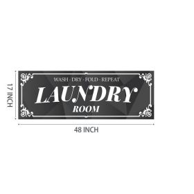 Laundry Room Rug Runner (Colour: Dark gray)