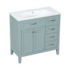 36' Bathroom Vanity with Sink Combo;  White Bathroom Cabinet with Drawers;  Solid Frame and MDF Board