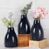 Flower Vase Set of 3, Decorative Ceramic Embossed Vase, Vase for Decor Home Living Room Office Parties Wedding