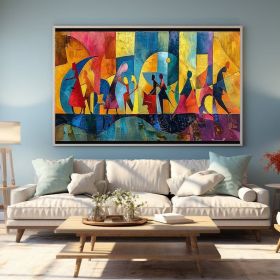 Large Abstract Colored Figures Oil Painting on Canvas Wall Art Picasso Art Original Famous Painting Trendy Wall Art Living Room Home Decor (Style: 1, size: 90x130cm)